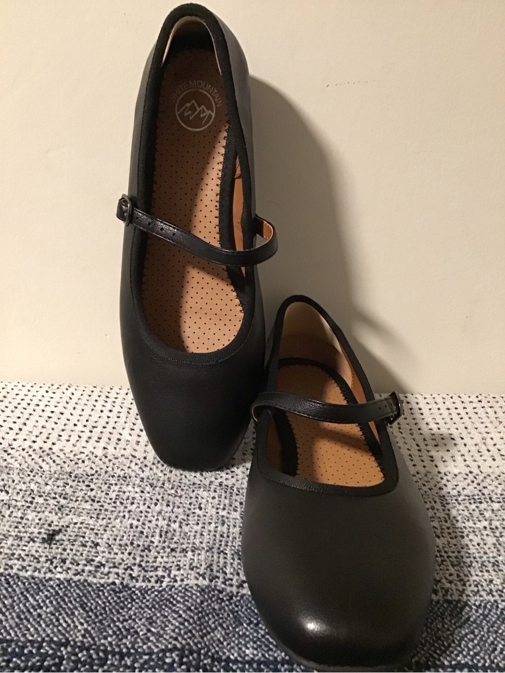 White Mountain Black Mary Jane Flats